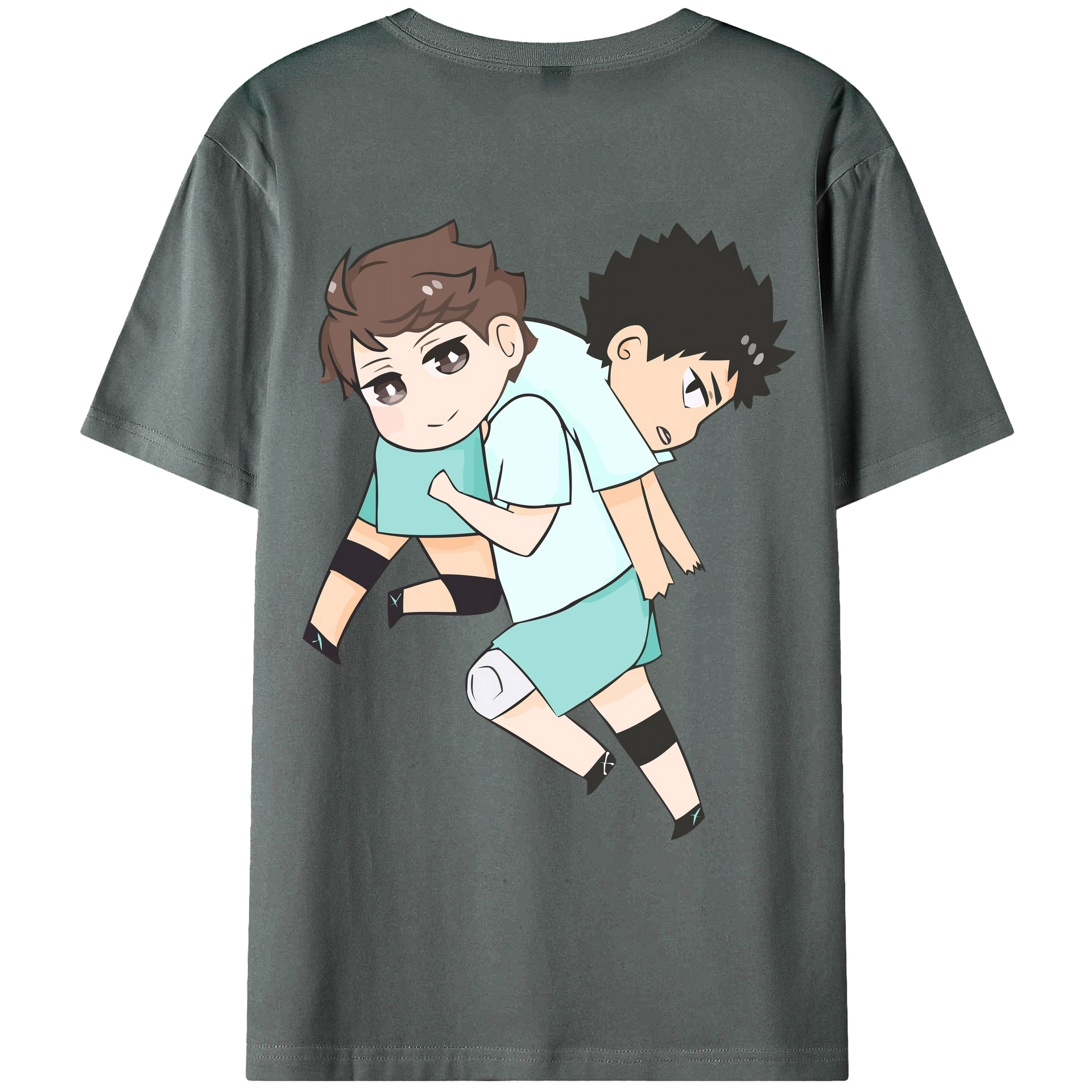 （画像用） ハイキュー!! Haikyu!! 綿100％ メンズ半袖Tシャツ（バックプリント） 通気性